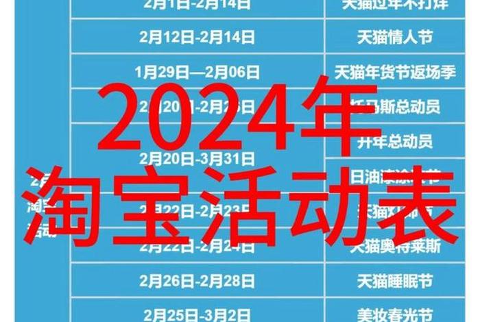 淘宝活动时间表2024满减，2024元旦有满减活动吗