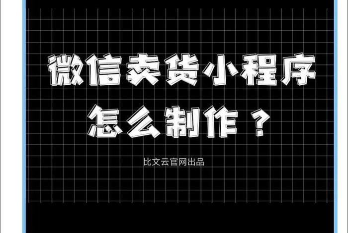 微信卖货小程序怎么做视频 - 怎么做一个可以在微信上卖货的小程序