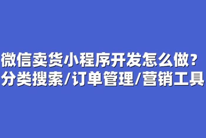 微信卖货小程序怎么做视频 - 怎么做一个可以在微信上卖货的小程序