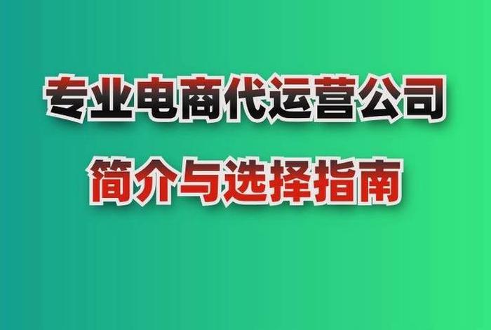 代运营电商是什么意思（代运营电商平台公司）