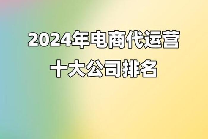 国内电商运营公司、电商运营比较大的公司