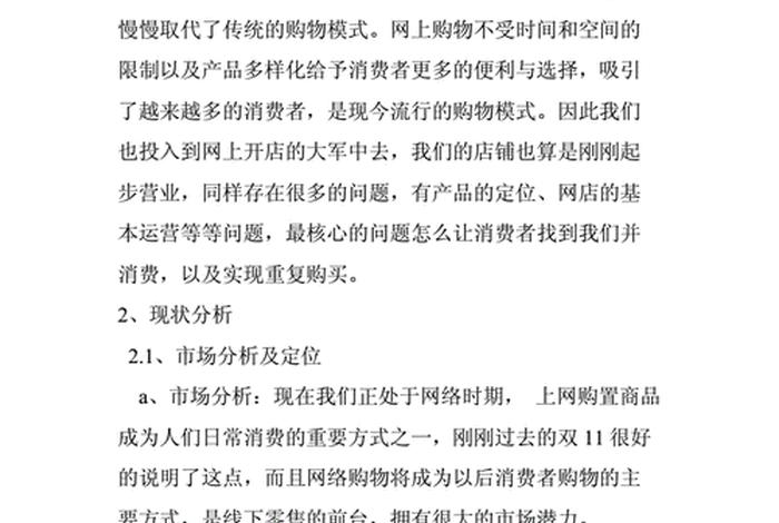 淘宝店铺营销策划书，淘宝店铺营销策划书模板