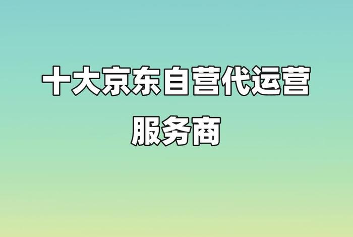 京东代运营服务商排名 - 京东代运营正规公司