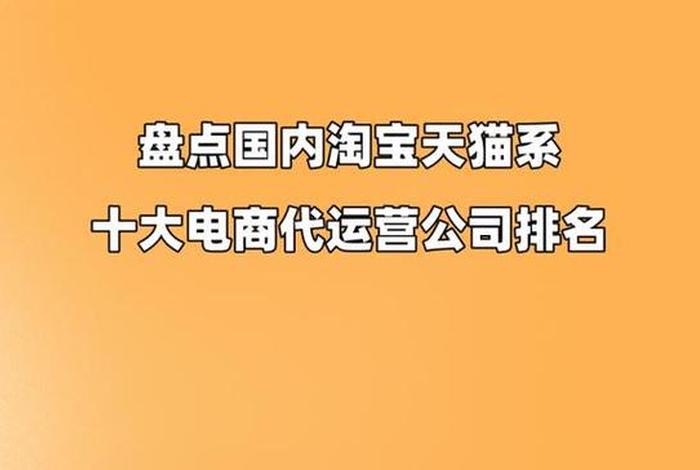 中国十大电商运营公司，电商运营比较大的公司