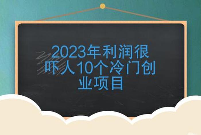 利润很吓人10个冷门创业2024（暴利创业冷门行业）