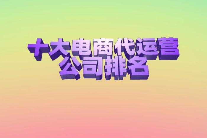 电商运营公司排名前十名 十大电商运营公司