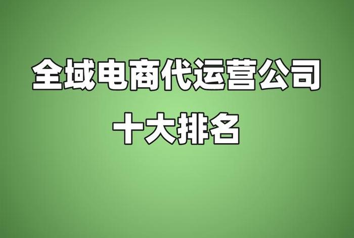 广州代运营电商公司 广州代运营电商公司排行榜