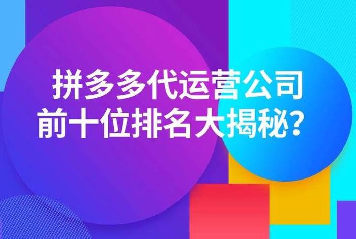 拼多多代运营东莞公司、莘县拼多多代运营