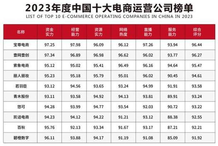 国内代运营公司排名一览表 中国代运营公司