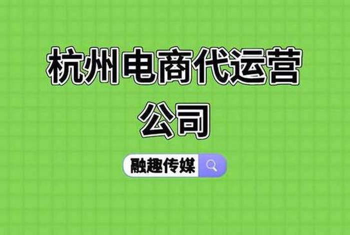 杭州市正规的电商代运营；杭州做电商的公司