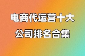 电子商务代运营公司排名，电商代运营公司100强