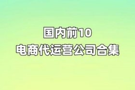 国内前十名代运营公司电商代运营、哪个代运营电商公司比较好呢？