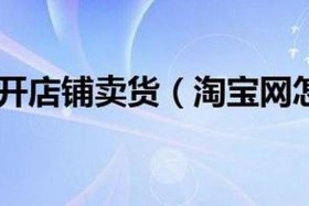 淘宝店铺哪里进去，淘宝店铺哪里进去卖货