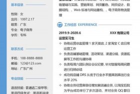 电商助理简历；电商运营助理简历