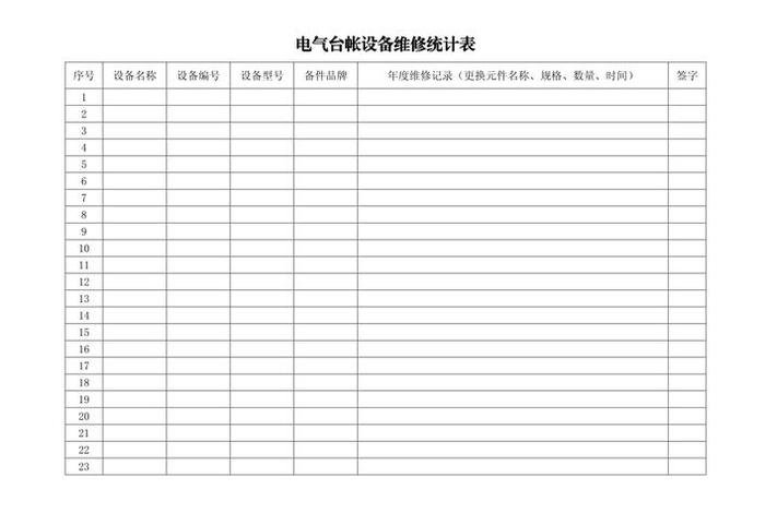 表电气设备;电气设备明细表格式 表电气设备;电气设备明细表格式