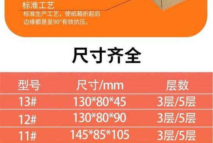 电商纸箱尺寸规格表，电商纸箱尺寸规格表图片