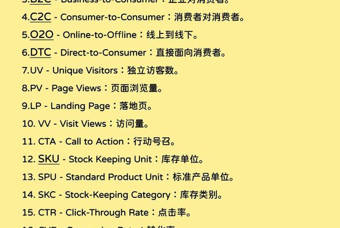 电商术语英语怎么说，电商术语英语怎么说呢