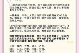 电商培训大概多少学费；电商培训大概多少学费一个月