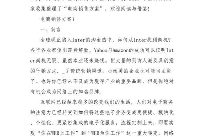 电商方案策划书，电商方案策划书模板范文