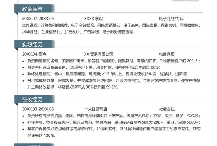 电商美工简历项目怎么填、电商美工项目描述怎么写