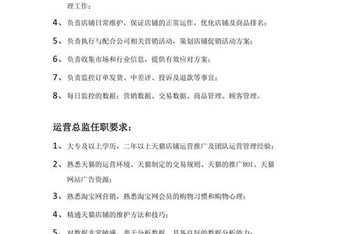 电商总监岗位职责（电商总监岗位职责内容）