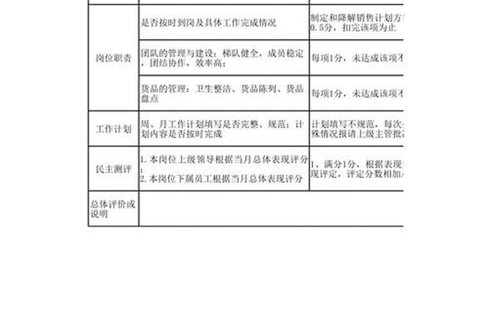 电商运营助理绩效考核表及评分标准最新（电商运营专员绩效考核表）