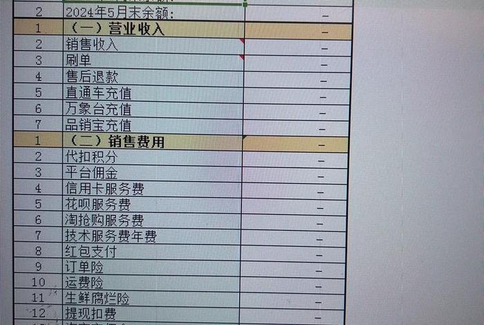 电商财务（电商财务报表模板）