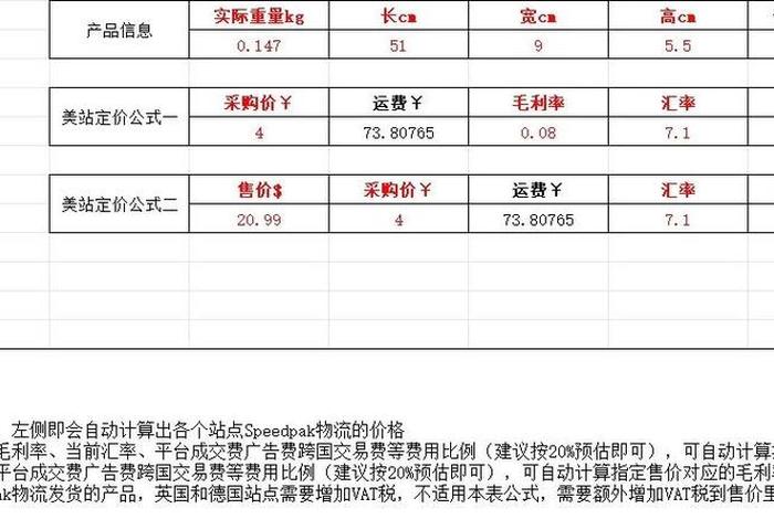 跨境电商产品定价计算公式、跨境电商产品定价计算公式表 跨境电商产品定价计算公式、跨境电商产品定价计算公式表