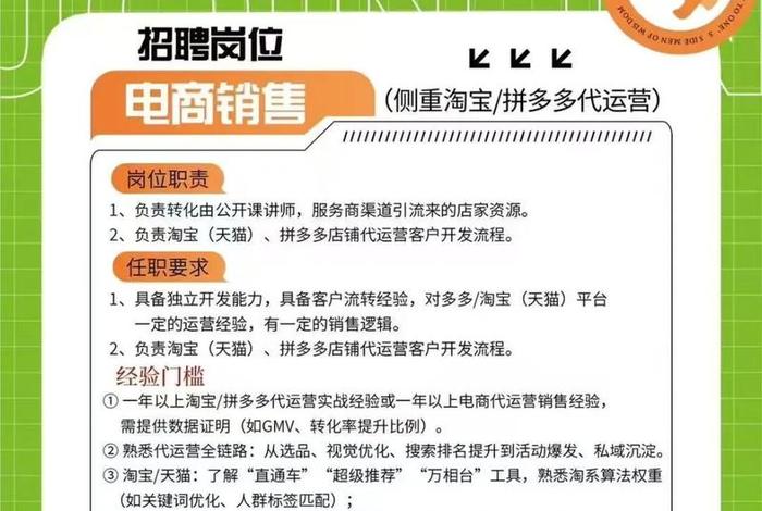 电商平台招聘销售人员 电商平台招聘销售人员要求