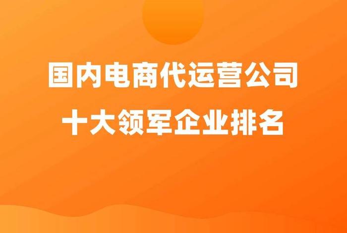 目前国内大的电商运营公司有哪些（目前国内大的电商运营公司有哪些公司）