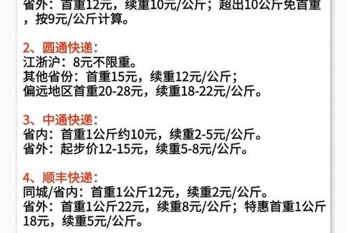 电商快递合作费用价格表2025、电商快递合作费用价格表2025年