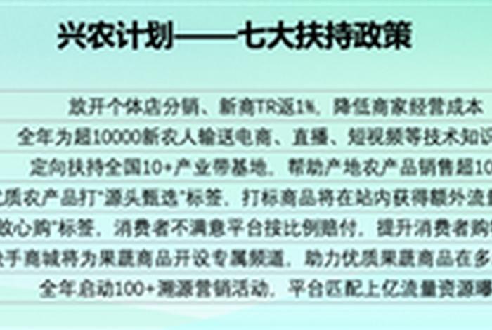 电商农产品扶持政策 电商农产品扶持政策是什么