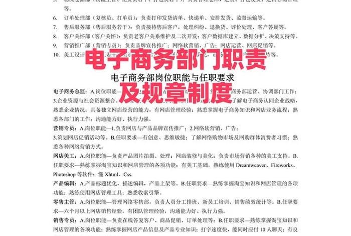 电商企业管理制度全套（电商企业规章制度）