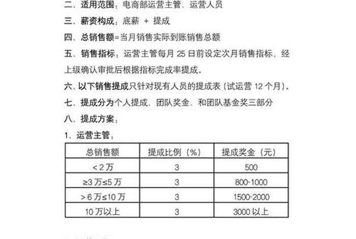 电商提成方案 - 电商公司提成方案 电商提成方案 - 电商公司提成方案