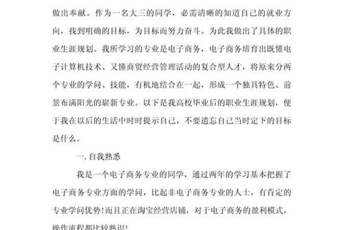 电商运营职业规划；电商运营职业规划简短