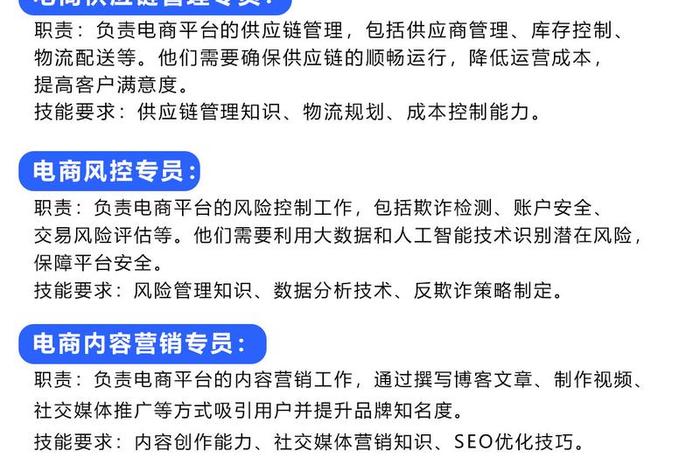 电商有什么岗位，电商有什么岗位工作
