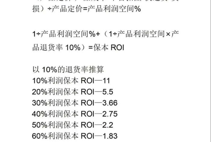 电商费比和roi（电商费比和roi的计算公式）