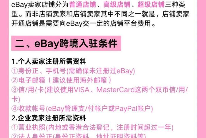 ebay跨境电商开店流程及费用、ebay开店的流程及费用