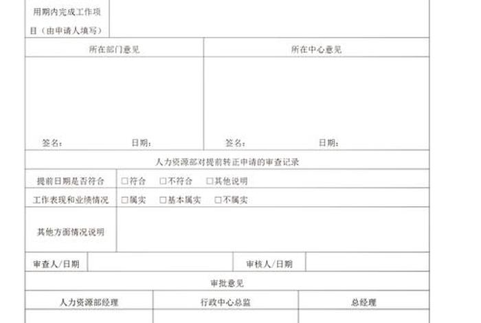 电商转正申请表；电商转正申请表模板