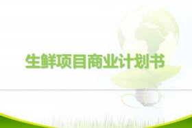 生鲜电商平台商业计划书 - 生鲜电商平台商业计划书ppt