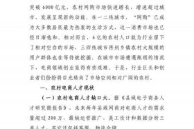 农村电商发展现状分析；农村电商的发展现状研究论文