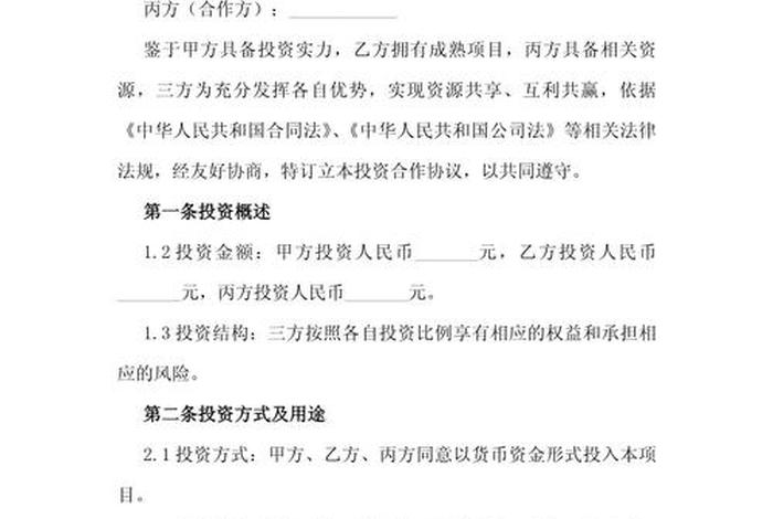 电商投资协议（电商投资协议怎么写）