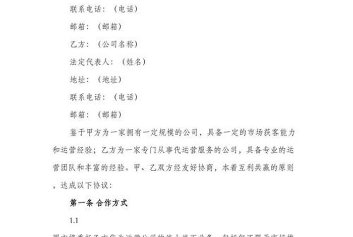电商代运营合作协议、电商代运营合作协议怎么写 电商代运营合作协议、电商代运营合作协议怎么写