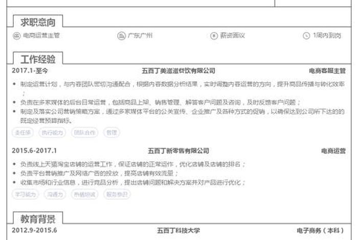 电商总监简历 电商总监年终总结