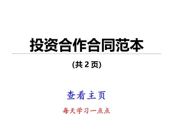 电商投资合作 - 电商投资合作方案
