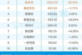 十大电商排行（十大电商排行榜）