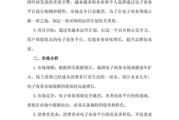 电商平台项目计划书word;电子商务平台项目计划书模板 电商平台项目计划书word;电子商务平台项目计划书模板